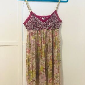 Liberty of London x Target Pink and Yellow Floral Chemise Negligee Slip